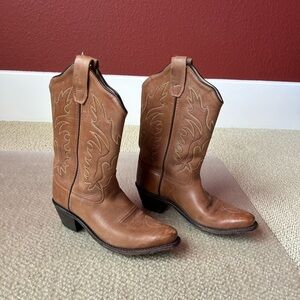 Old West Kids Unisex Leather Boots Size 3D